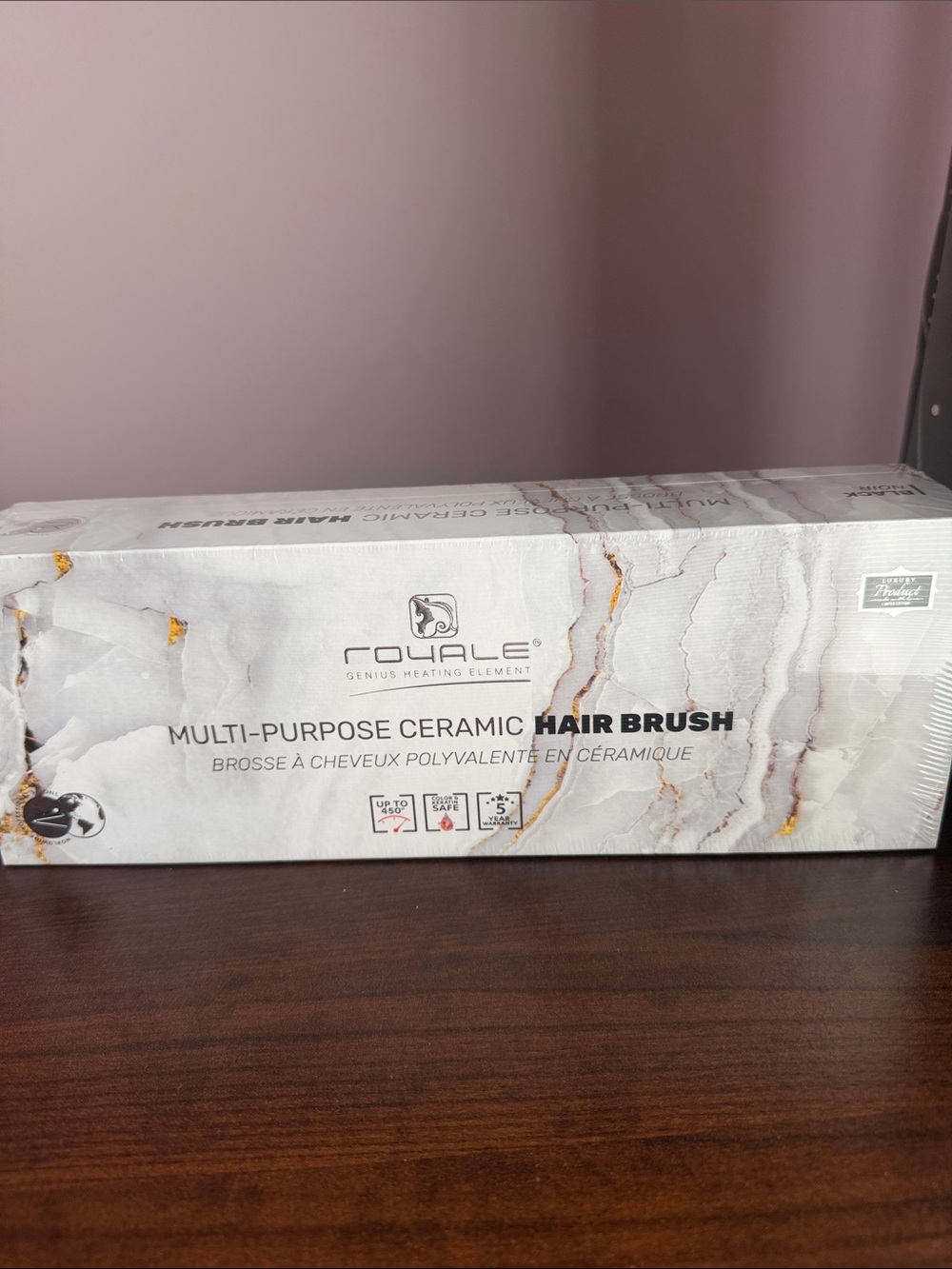 Royale Multi-Purpose Ceramic Hair Brush - White Marble